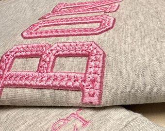 Custom Puff Embroidered Sweatshirt, Unisex Crewneck, Cotton Blend Fabric
