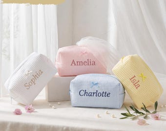 Bachelorette Party/Bridal Makeup Pouch, Toiletry Bag Custom Embroidered