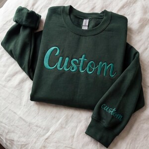 Custom Puff Embroidered Sweatshirt, Personalized 3D Text Hoodie image 11