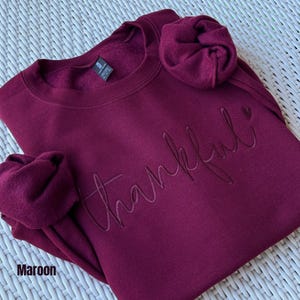 Embroidered Thankful Thanksgiving Fall Sweatshirt