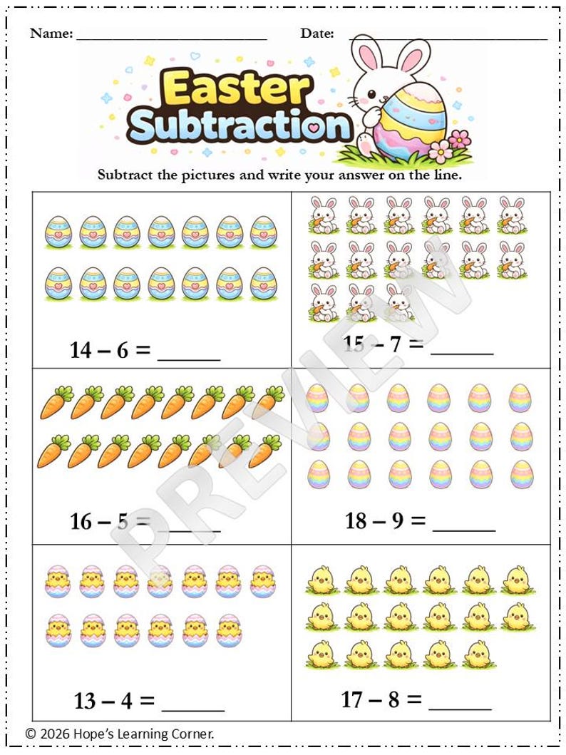 Easter Math Worksheets Grade 1-2 | Spring Math Pack | Addition ...