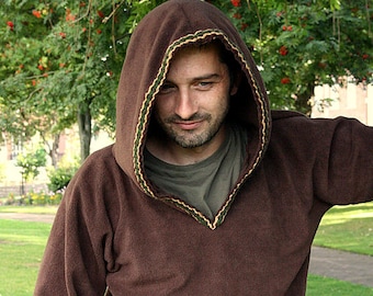 Ready to ship XXL - Hoodie for Men -  Medieval hoodie - elven hoodie -Psy clothing- pointy hood