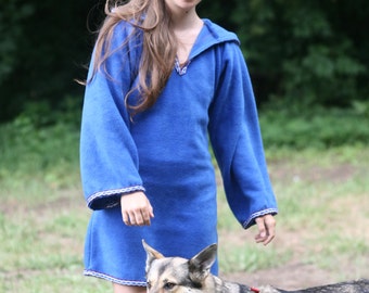 Legend of zelda inspired cosplay Royal Blue Elven tunic - Medieval tunic - hyrule - Pixie hoodie - Halloween- festival tunic - pointy hood