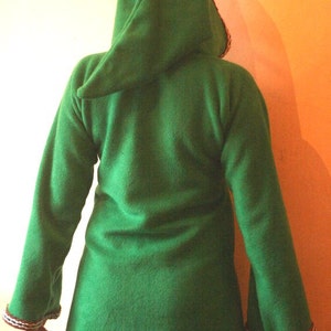 Link hoodie Green Elven tunic for women- Medieval tunic - SCA - Pixie hoodie - Psy hoodie- festival - Halloween - hippie hoodie dress