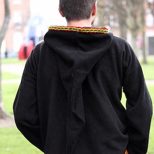 Medieval Pixie hoodie Black hippie elven hoodie Psy SCA festival rave hoodie - Gothic hoodie Rasta hoodie