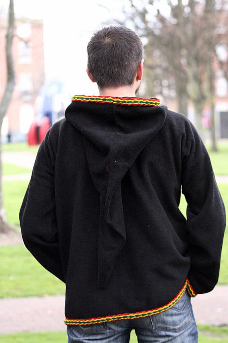 Medieval Pixie Hoodie Black Hippie Elven Hoodie Psy SCA Festival Rave ...