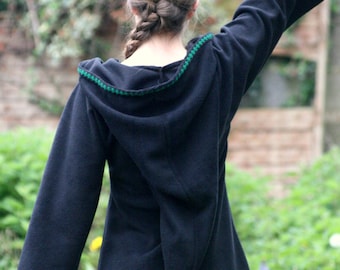 Gothic dress - Festival Elf Dress - Medieval Tunic with Pixie Pointy Hood - Game of Thrones Costume - Link hoodie - PSY hoodie  elven dress