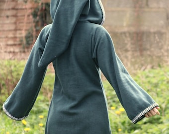 Legend of zelda inspired cosplay Green Elven tunic - Medieval tunic - hyrule - Pixie hoodie - Halloween- festival tunic - pointy hood