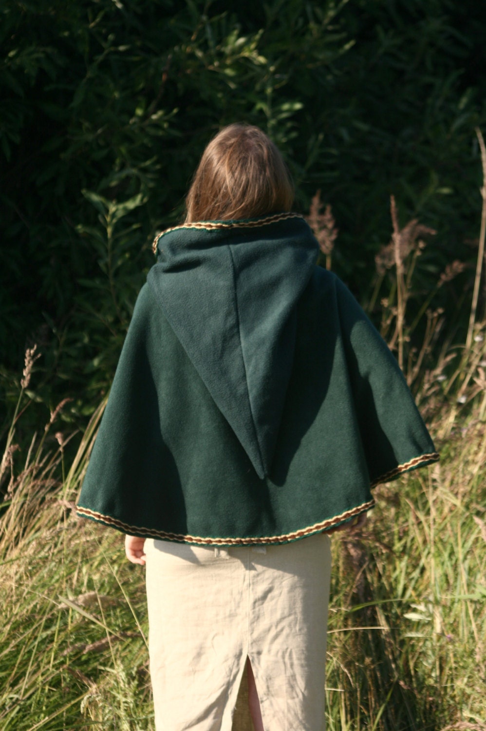 Green Hooded Cape Hooded Capelet Hooded Cloak Medieval Cape Game of