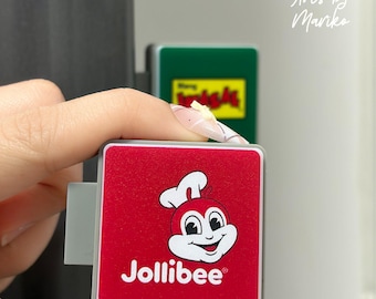 Filippinska matfavoriter Kylskåpsmagneter - Jollibee och Mang Inasal | Pinoy Kawaii köksinredning