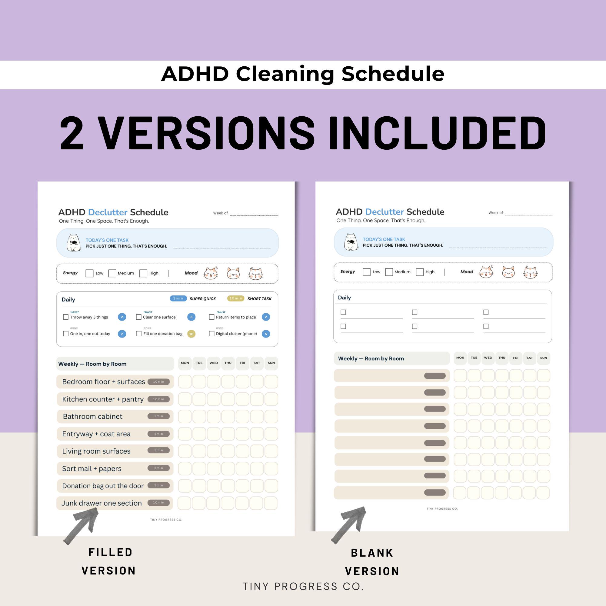 ADHD Declutter Checklist Printable for Adults, 30 Day Declutter ...