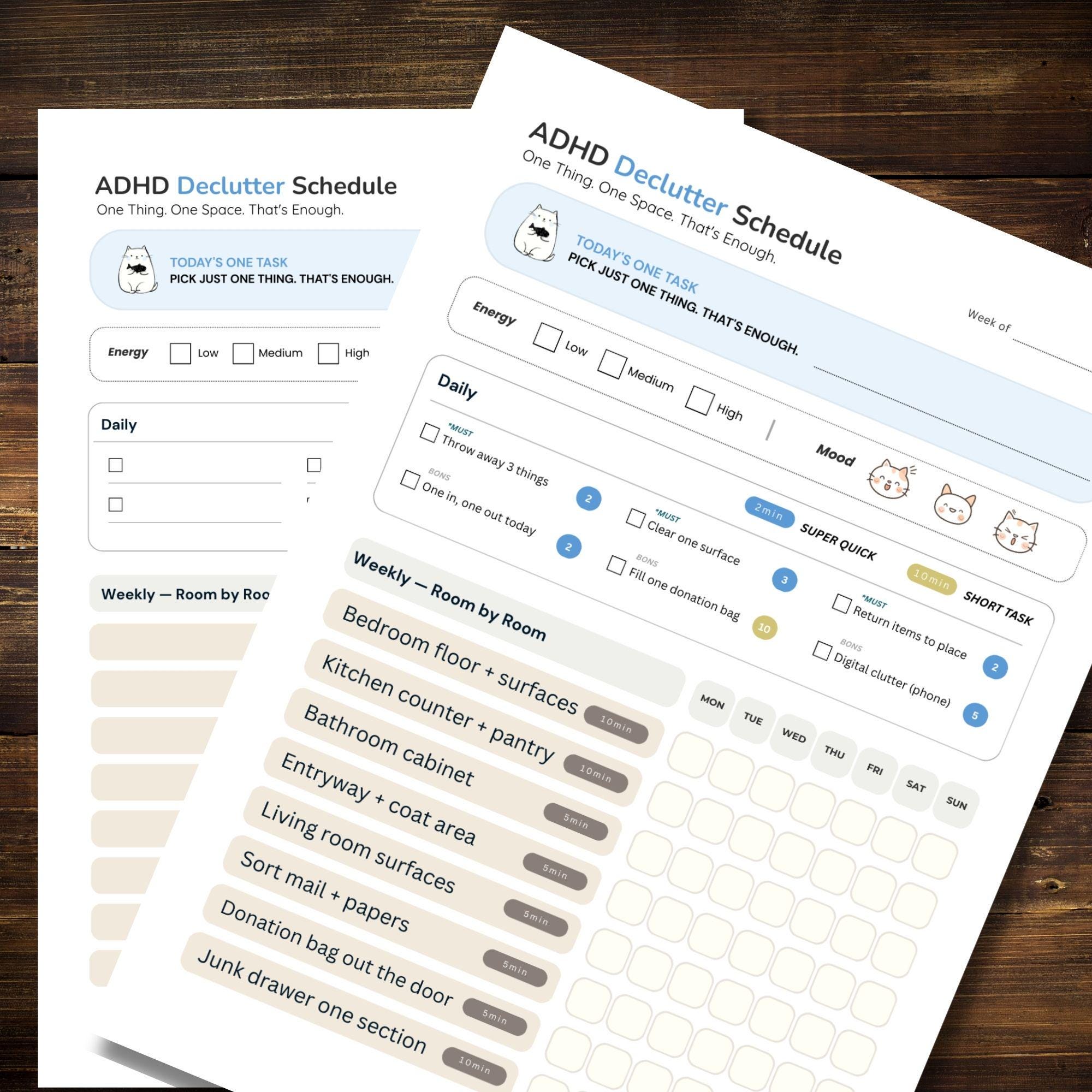ADHD Declutter Checklist Printable for Adults, 30 Day Declutter ...