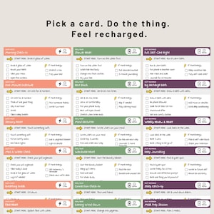 ADHD Self-Care Reset Cards Quote Pick a Card Do the Thing