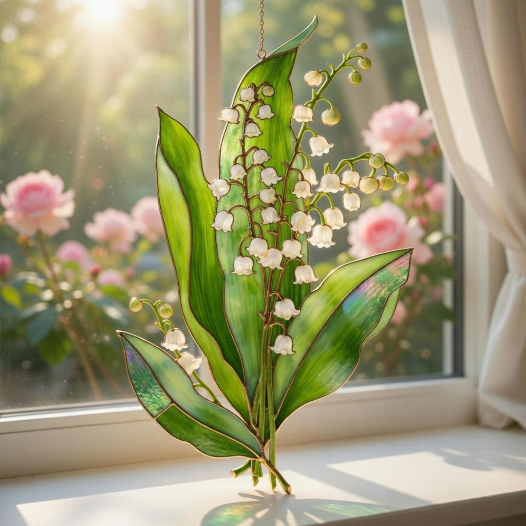 Lily of the Valley Suncatcher: Acrylic Botanical Window Decor - Etsy