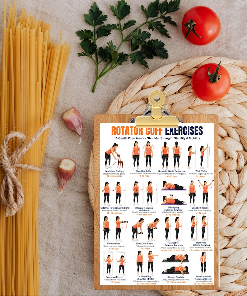 Rotator Cuff Exercises Printable | 16 Shoulder Strength, Mobility ...