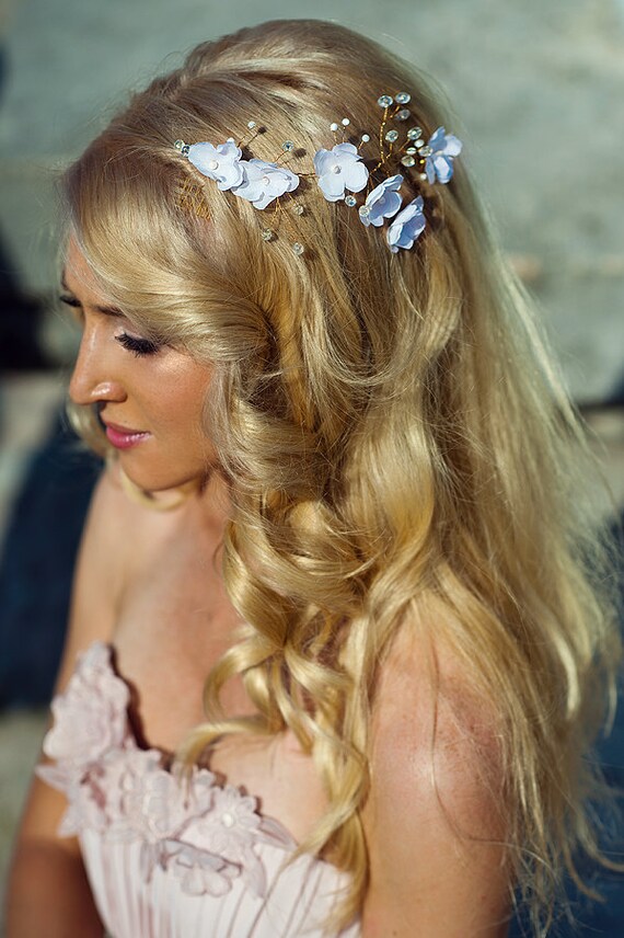 Wedding Hair Vine Floral Headpiece Bridal Silk Flower Etsy