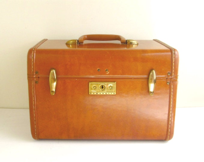 Vintage Train Case Brown Luggage Samsonite 1940s 50s Etsy