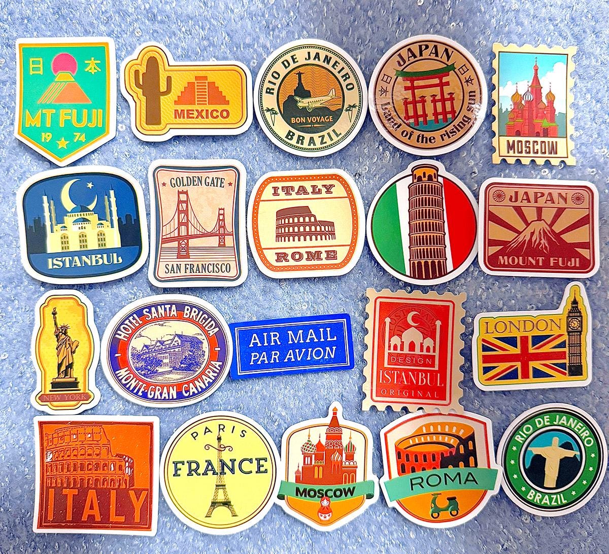 50pcs Travel Stickers Pack Vintage Landmark City Aesthetic Decals for ...