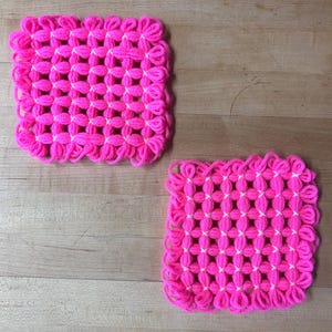 Pair of Crochet Hot Pink Pot Holders