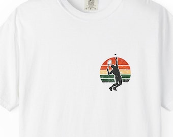 Retro Sunset Tennis T-Shirt | Tennis 80's Graphic