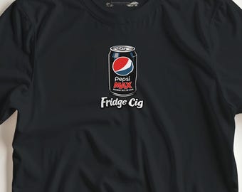 Funny Pepsi Max Can T-Shirt - 'Fridge Cig' Graphic Design, Heavyweight Cotton Tee