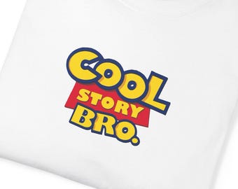 Story Bro Graphic T-Shirt | Retro Comic Text Tee, Garment-Dyed Cotton