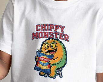 Chippy Monster Kids Tee | Retro Cartoon Snack Monster Shirt