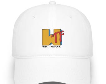 WTF Cartoon Logo Baseball Cap | Low Profile, Embroidered Patch Style