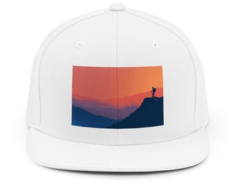 Sunset Mountain Hiker Snapback-keps | Silhouette Landscape-keps