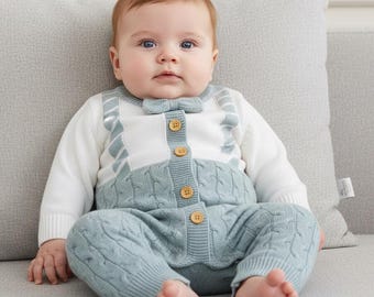 Completo da matrimonio personalizzato per neonato, tutina con nome ricamato a macchina sul retro. Elegante tutina con bretelle, regalo perfetto per il paggetto.