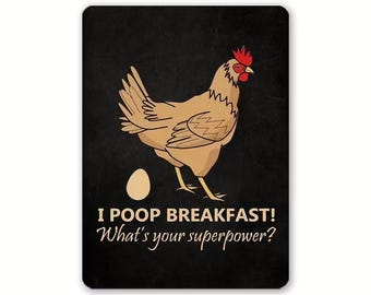 Funny Chicken Wall Art, Farm Humor Kitchen Decor, Chicken Lover Gift