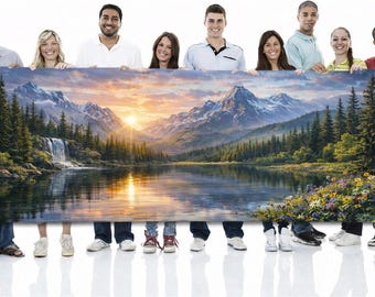Large Custom Canvas Wall Art – Personalized Family / Landscape Painting