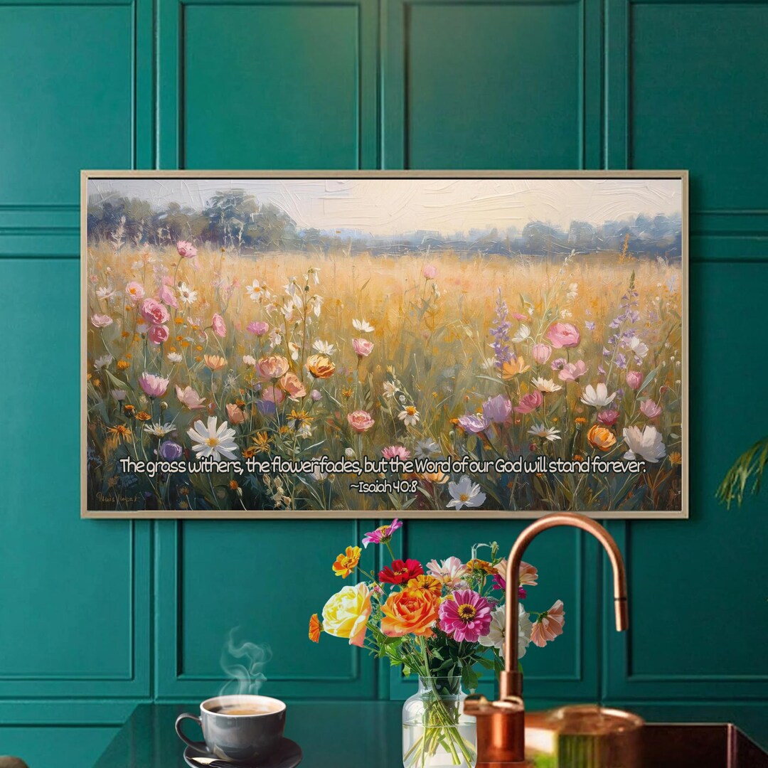 Scripture Spring Samsung Frame TV Art for Christians JPG 4K Modern Oil ...