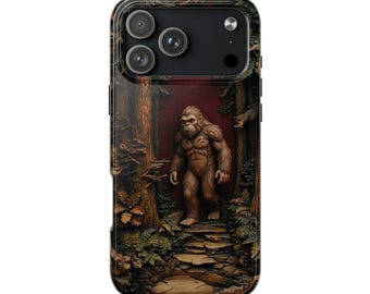 Coque pour portable Bigfoot Forest Scene | Illustration de la forêt sasquatch