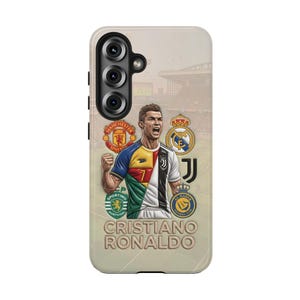 Coque pour portable Cristiano Ronaldo, légende du football | Couvercle en polycarbonate brillant image 15