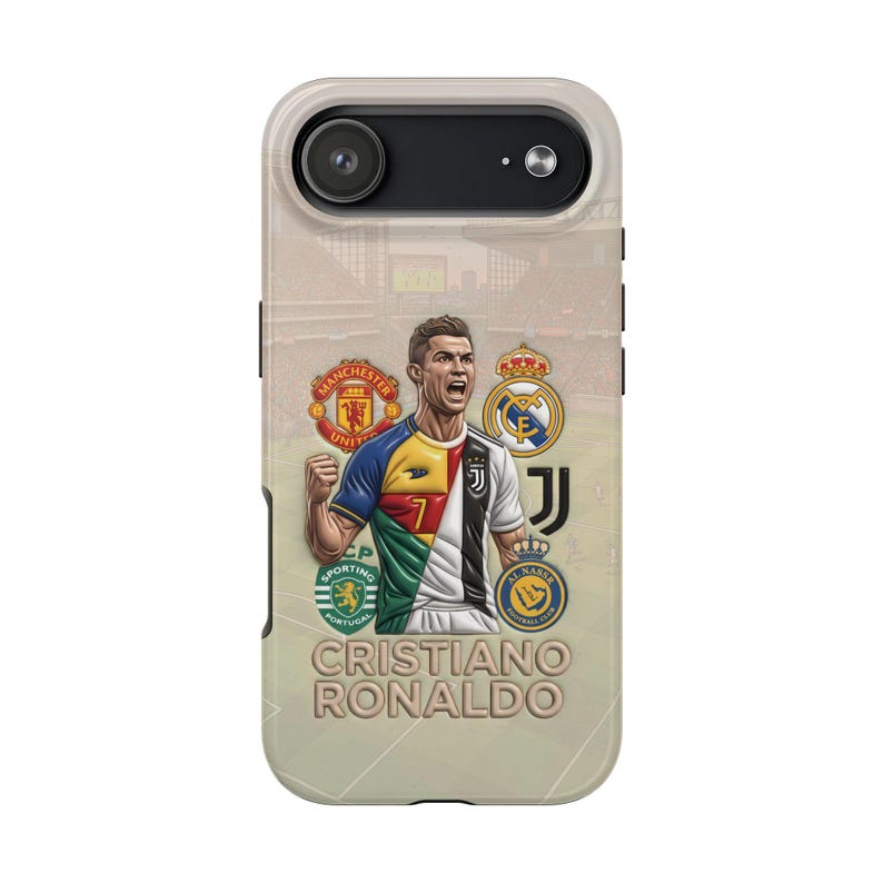 Coque pour portable Cristiano Ronaldo, légende du football | Couvercle en polycarbonate brillant image 3