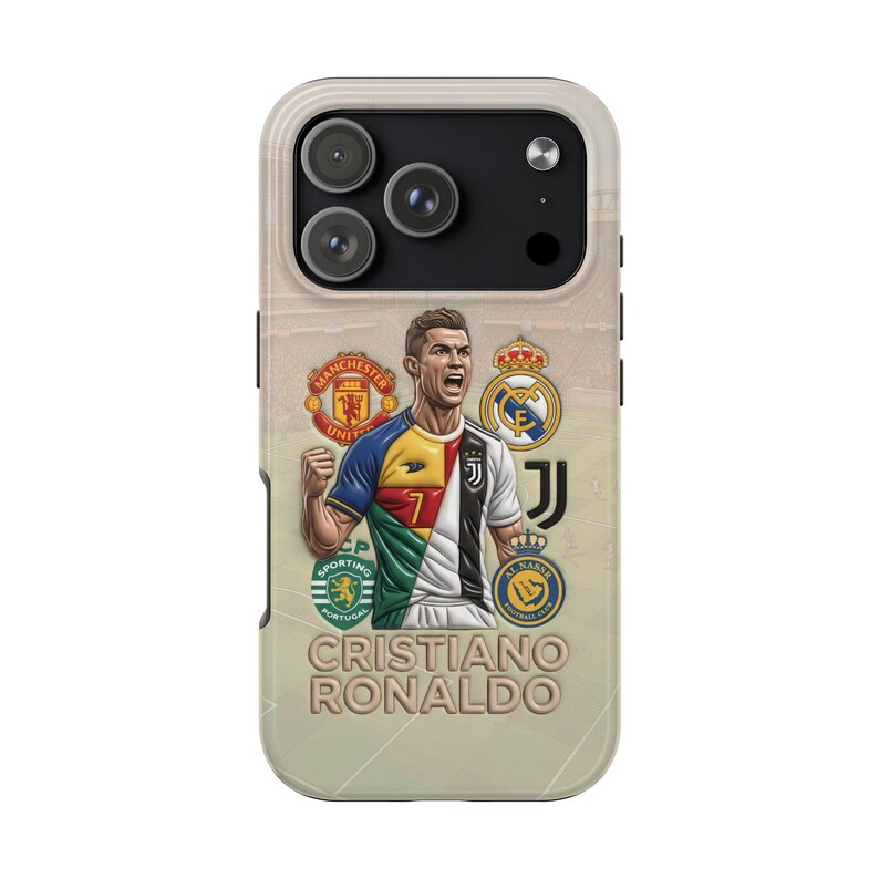 Coque pour portable Cristiano Ronaldo, légende du football | Couvercle en polycarbonate brillant image 4