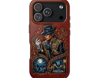 Coque pour iPhone Michael Jackson, impression similicuir réaliste King of Pop