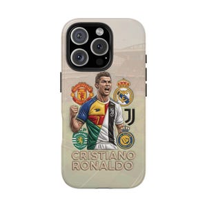 Coque pour portable Cristiano Ronaldo, légende du football | Couvercle en polycarbonate brillant image 6