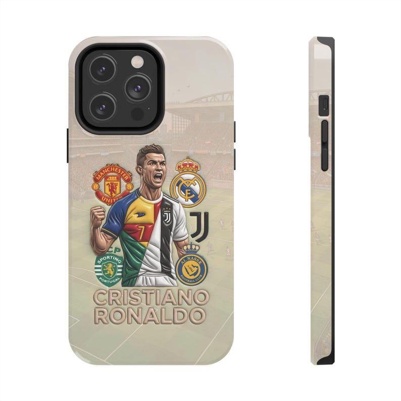 Coque pour portable Cristiano Ronaldo, légende du football | Couvercle en polycarbonate brillant image 11