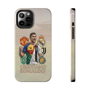 Coque pour portable Cristiano Ronaldo, légende du football | Couvercle en polycarbonate brillant image 13