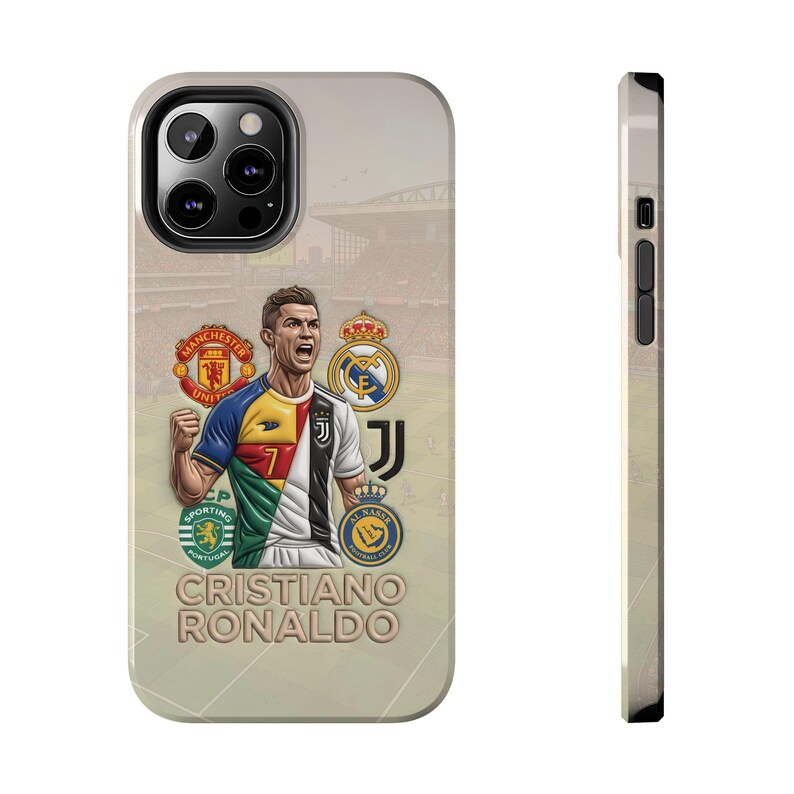Coque pour portable Cristiano Ronaldo, légende du football | Couvercle en polycarbonate brillant image 13