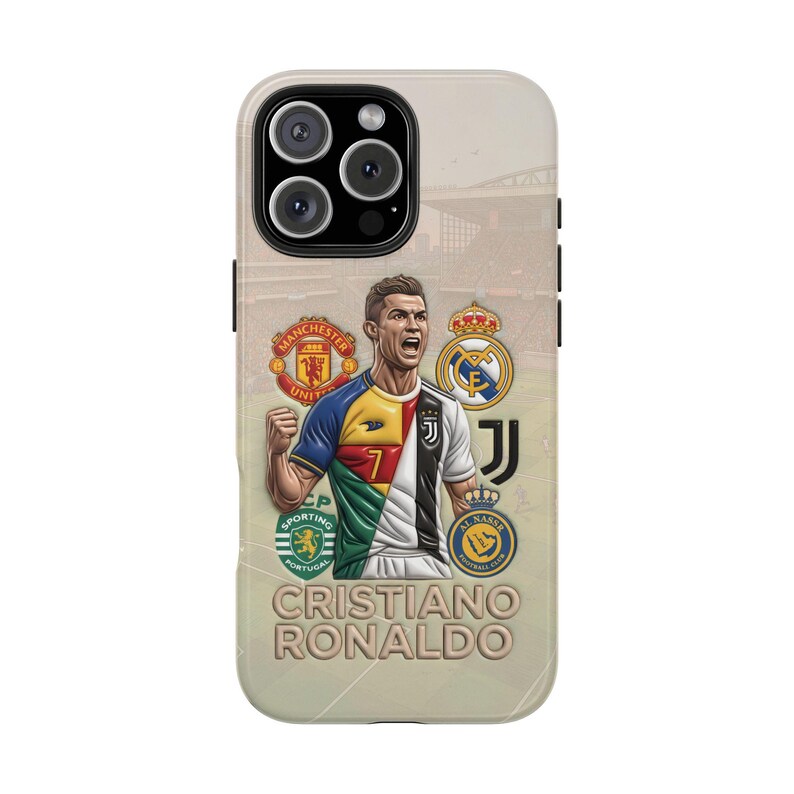 Coque pour portable Cristiano Ronaldo, légende du football | Couvercle en polycarbonate brillant image 7