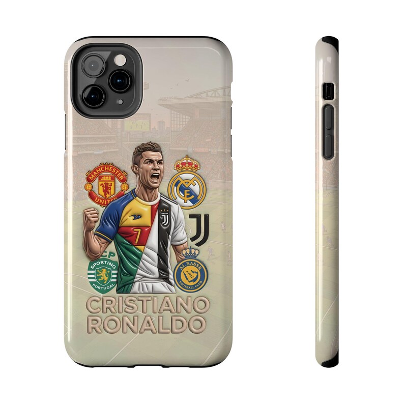Coque pour portable Cristiano Ronaldo, légende du football | Couvercle en polycarbonate brillant image 14
