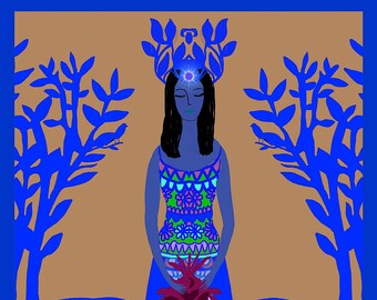 Blue Goddess - Limited Edition Fine Art Print -Giclée