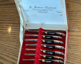 Set di mini coltelli in bronzo vintage S. Samran