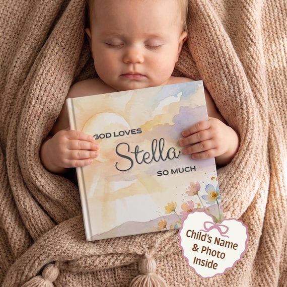 Baptism Gift Girl, Personalized Baby Book with Name, Christening Gifts for Girls, Custom Baby Book, Baby Dedication Gift