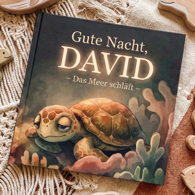 Personalisiertes Kinderbuch mit Wunschnamen, Gute Nacht Buch Baby,Einschlafgeschichte & Einschlafbuch, Baby Geschenk zur Geburt,Taufgeschenk imagen 1