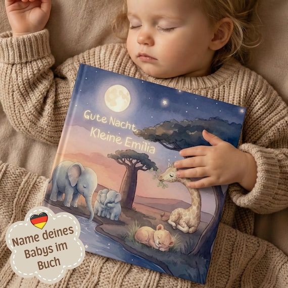 Personalisiertes Babybuch mit Namen | Geschenk zum 1. Geburtstag | Kinderbuch | Geschenk zur Babyparty | Individuelles Geschenk für Babys