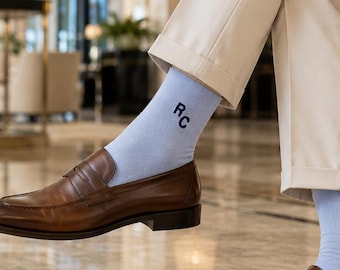 Personliga brudgumsstrumpor | Anpassade monogram-bambuklänningsstrumpor, bröllopspresent